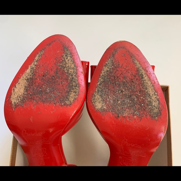 Christian Louboutin Red Patent Leather Heels - Picture 7 of 10